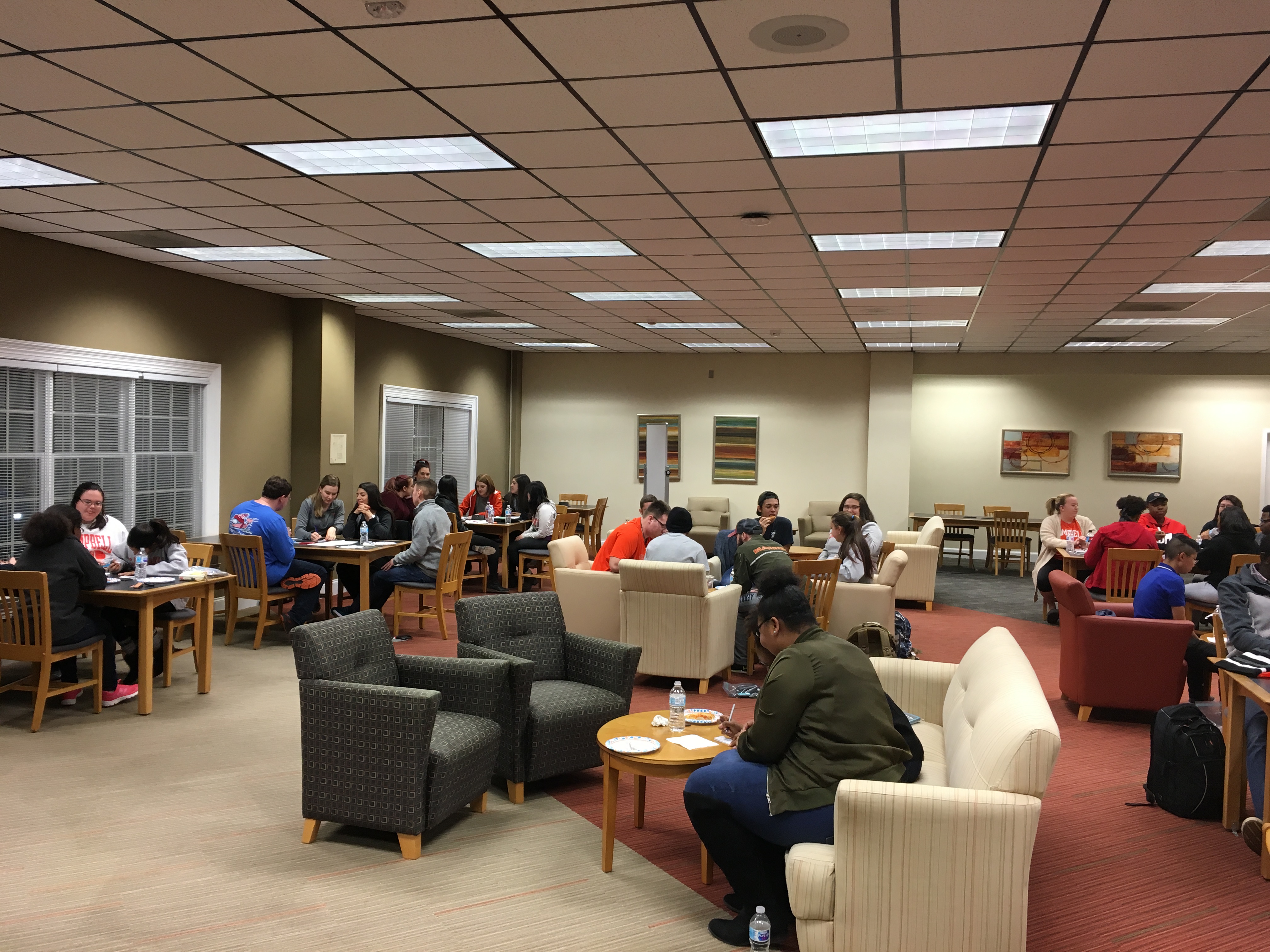 View of all the different teams playing in trivia night